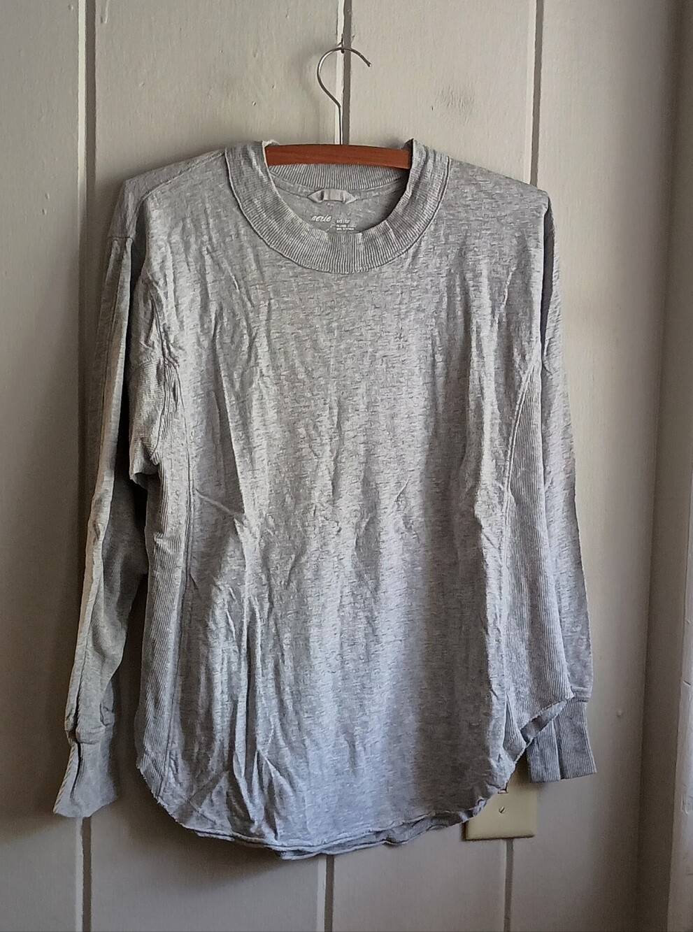 Aerie Grey Long Sleeve Boyfriend Tee